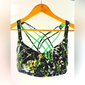 Lululemon Free To Be Bra purple mint green floral. Size 12. NWOT. Light support.